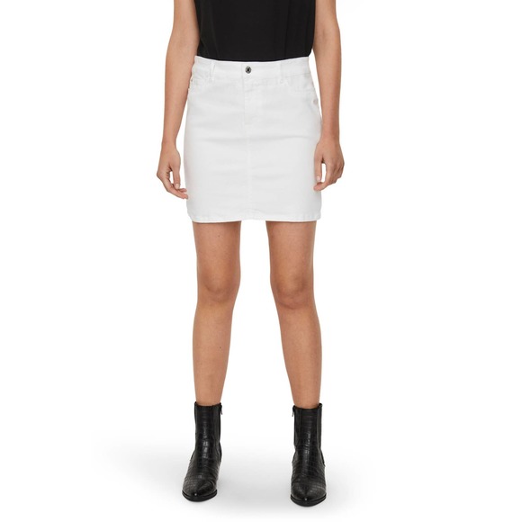 New Vero Moda Hot Seven Cotton Blend Skirt Medium M White - Picture 1 of 2